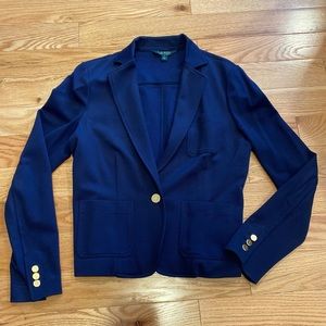🩵 🚨SALE  💲 Stunning Ralph Lauren Navy Blazer in a gorgeous knitted fabric
